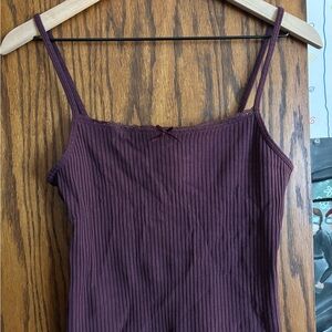 H&M Ribbed Burgundy Camisole